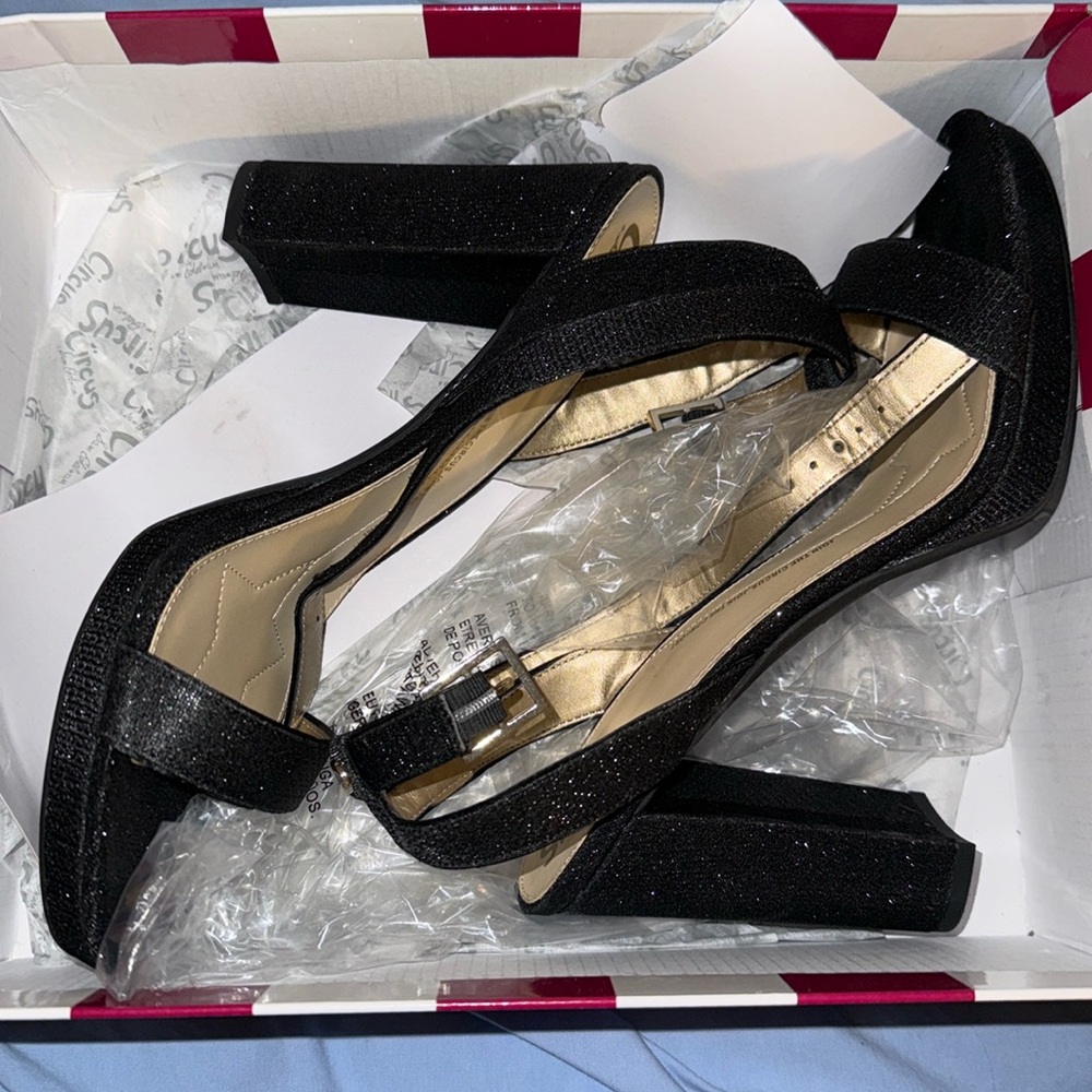 Circus Black Heels with sparkle - Size 10